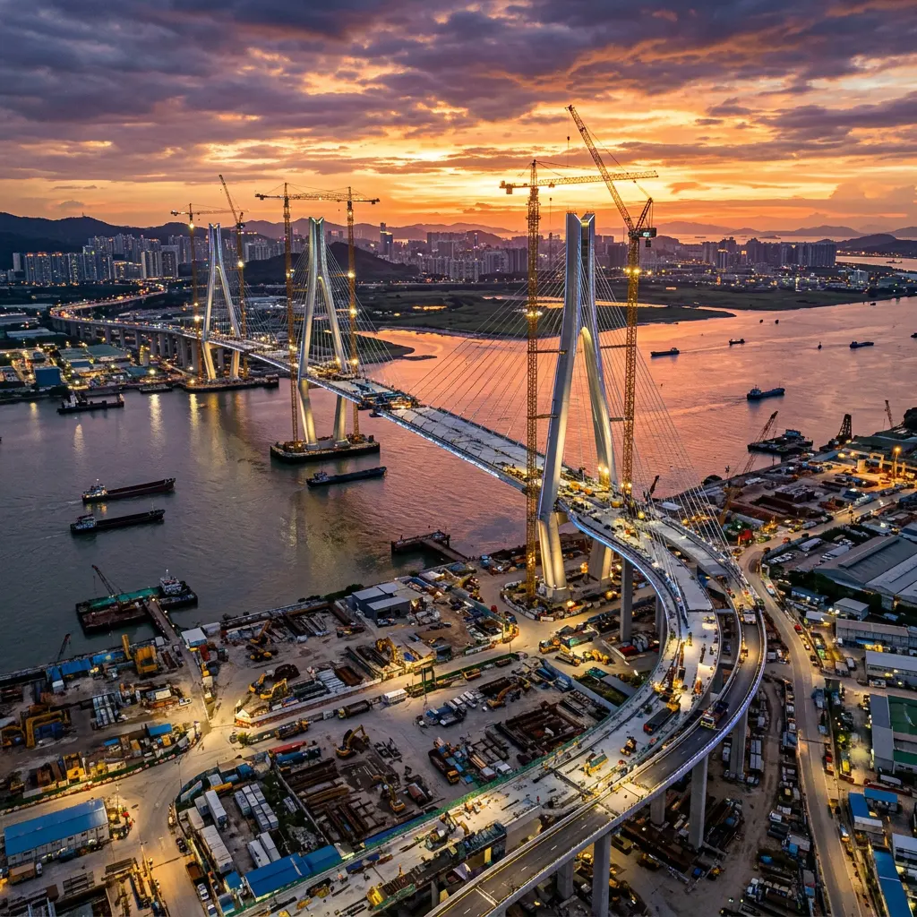 Bridge construction project area